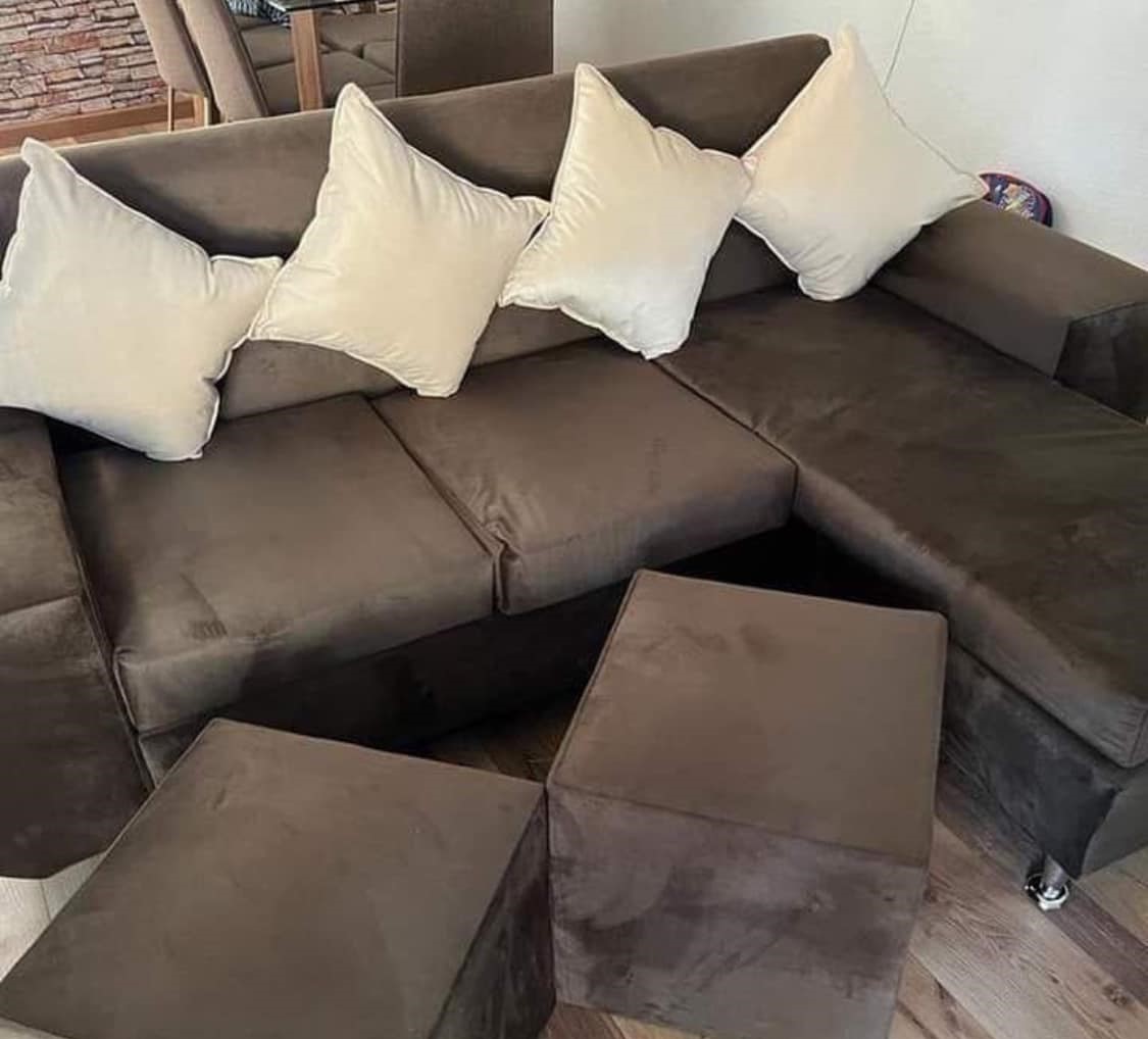 Sofá Tipo L color Negro claro